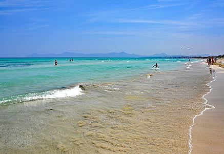 playa de muro, mallorca, balearic islands, spain, sea, crystal clear, water