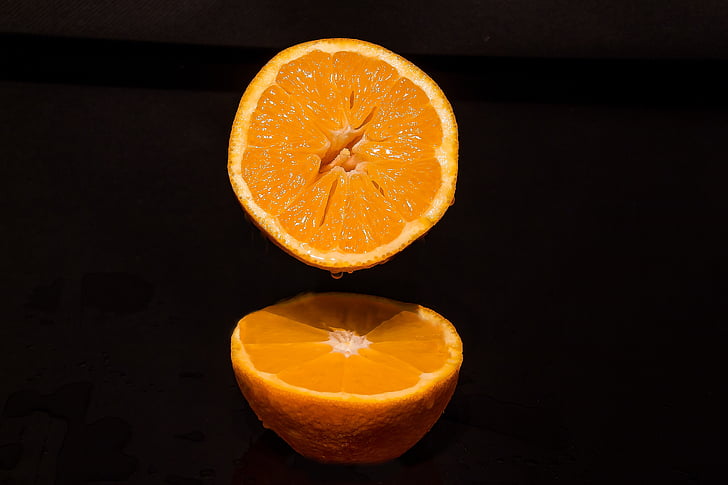 помаранчевий, апельсини половина, крапельне, здоровий, фрукти, вітаміни, Будь здоровий