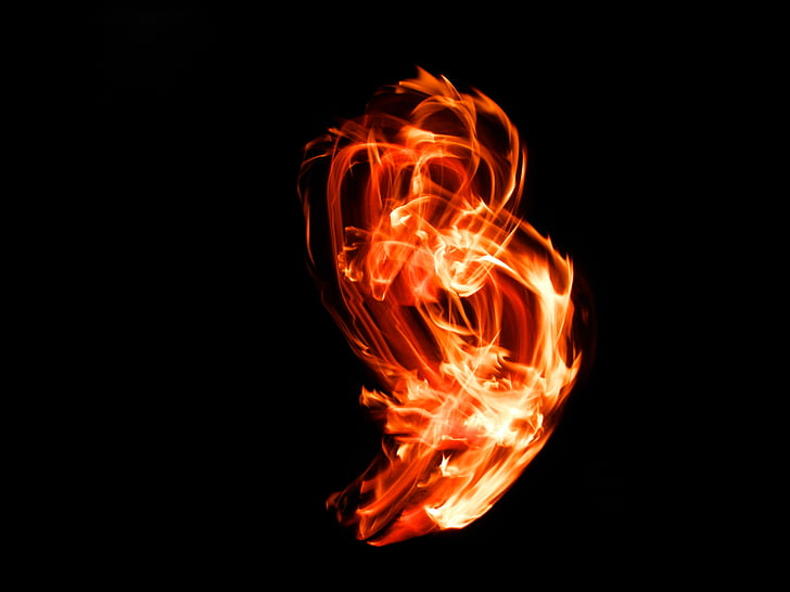 foc, llum, a la nit, velocitat d'obturació llarg, taronja, foc - fenomen natural, flama