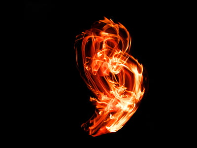 eld, ljus, På natten, lång slutartid, Orange, Fire - naturfenomen, Flame