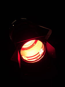 Spotlight, lampan, natt, ljus, röd, rött ljus, belysning