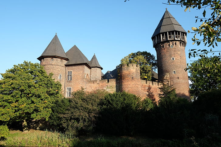 castle, krefeld, linn, germany, middle ages