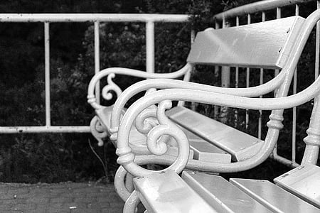 bench, b w photography, black and white