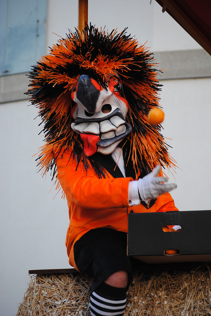 Maske, waggis, Orange werfen, Karneval, Basler Fasnacht 2015
