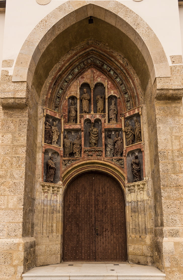 door, saints, catholic, gate, church, building, landmark