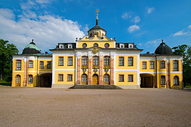 Kasteel, Belvedere, Weimar, Thüringen Duitsland, Duitsland, oud gebouw, bezoekplaatsen