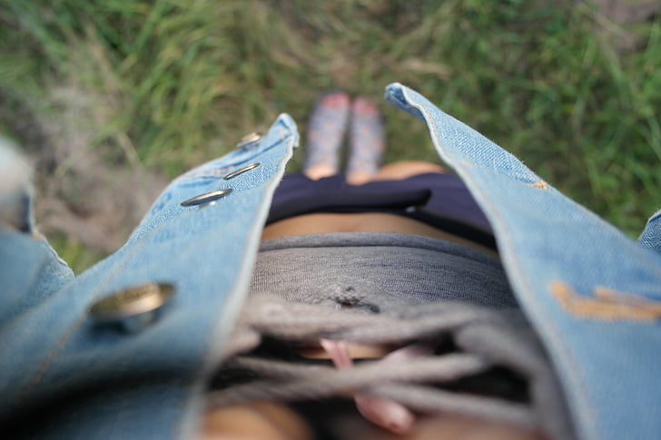 menina, vestuário, modo de exibição, Verão, colete jeans