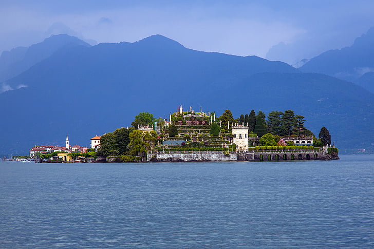 Pulau, Lago maggiore, Isolabella, Italia, Danau, jam biru, biru