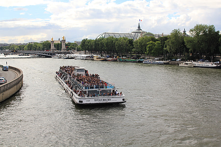Seine-side, båt, Paris, sightseeingturer