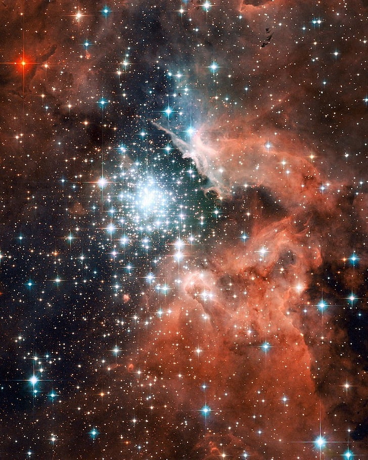 ngc 3603, emission nebula, constellation, galaxy, starry sky, space, universe