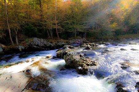 řeka, hory, vodopád, Příroda, krajina, Rock, datový proud