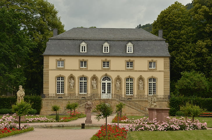 echternach, luxembourg, orangerie, manor, building, architecture, garden