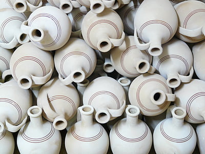 jarras de, cerámica, frágil, material de tierra, loza de barro, cerámica