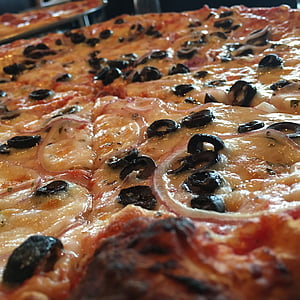pizza, čebula, sir, italijanščina, obrok, okusno, večerja