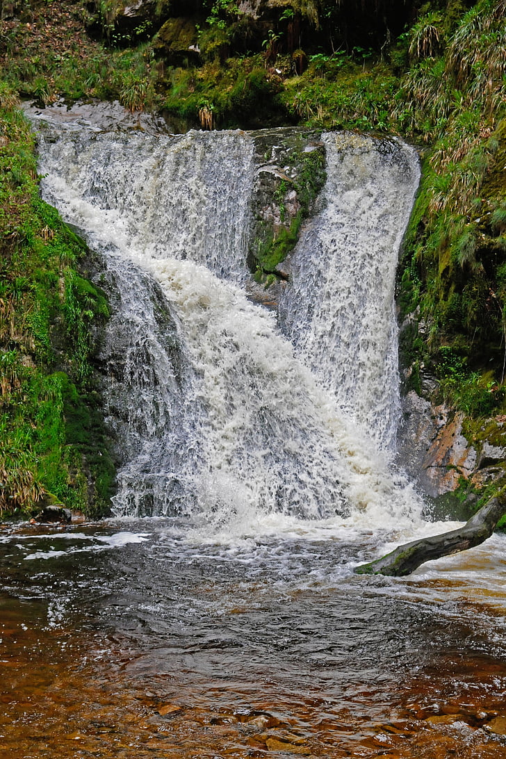 waterfall, all saints, nature, wild, water, stream, river