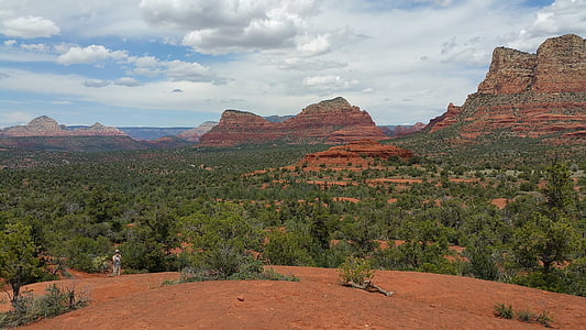 Sedona, skały, krajobraz, Arizona, czerwony, niebo, Natura