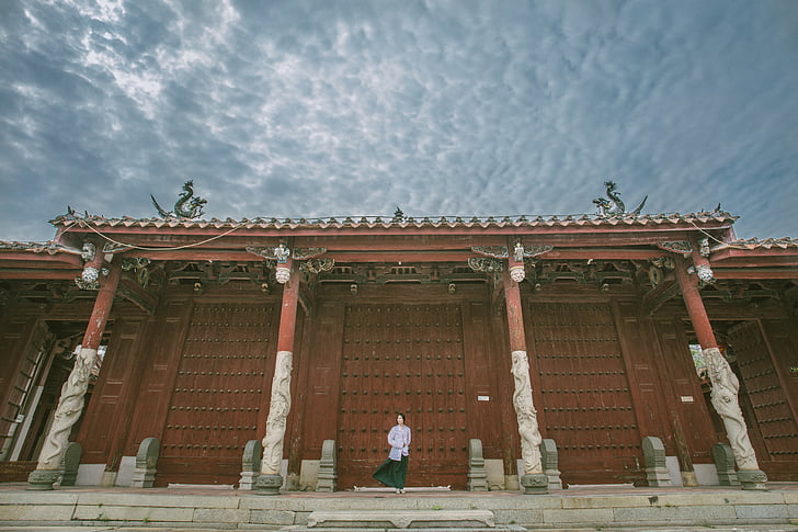 architecture, art, building, chinese architecture, gate, girl, historic