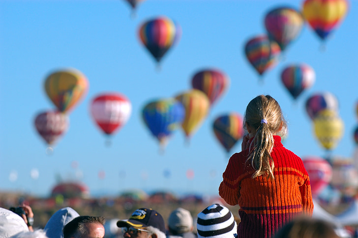 children, landscape, women's, hot air balloon, party balloon