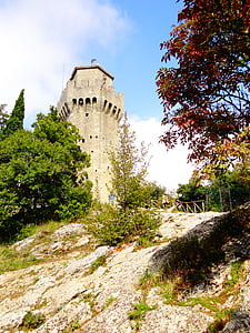 城堡, 自然, 景观, 塔, 岩石, 圣马力诺共和国, 建筑