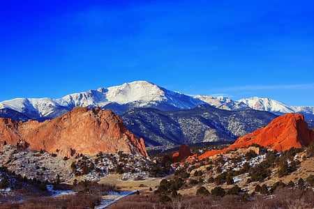 Pikes peak, muntanya, jardí dels déus, Parc, Colorado springs, Colorado, formació