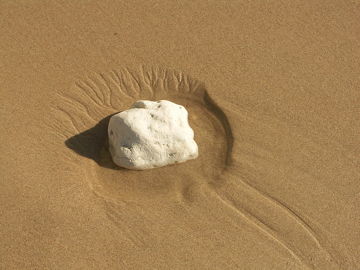 kamień, Plaża, piasek, piaszczystej plaży, Latem, rowki, beżowy