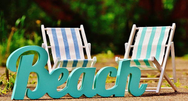 sedie a sdraio, spiaggia, tipo di carattere, estate, sole, relax, rilassarsi