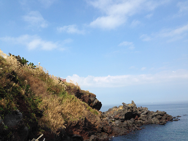 Wyspa Jeju, dekoracje, Wyspy, kamień, Rock, morze, Ocean