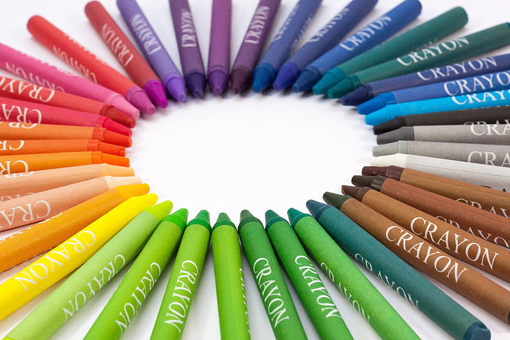 chalk, colored pencils, colour pencils, star, color circle, crayons, writing implement