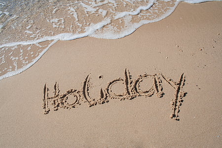 ferie, stranden, sand, Sommer, sjøen, Hellas, skrift
