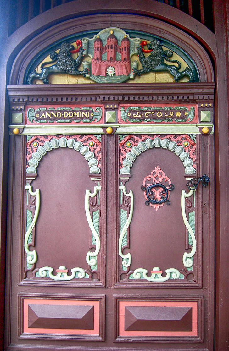렌 츠 부르 크, 독일, 문, 문, 출입구, 화려한, 디자인