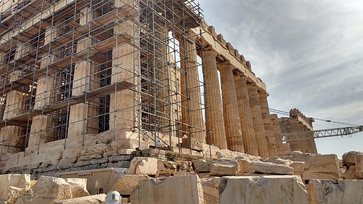 restauració, Athena, Atenes, edifici, antiga, arquitectura, indústria de la construcció