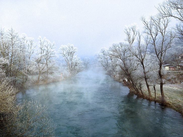l'hivern, sana, riu, natura, l'aigua, Bòsnia
