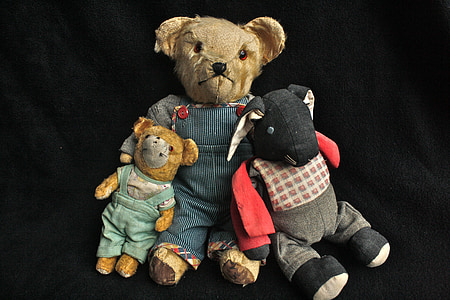 ours en peluche, jouet ancien, nounours, Vintage, ours, vieux, jouet