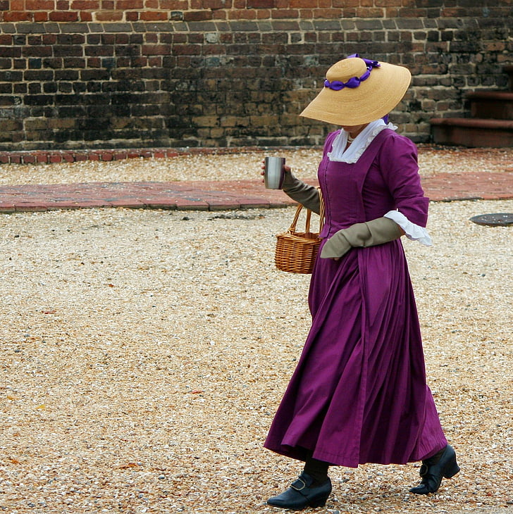 dona, vestuari, reenactor, vestit del segle XVIII, roba femenina, vestit