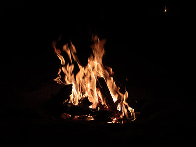 fuego, ascuas, llama, fogata