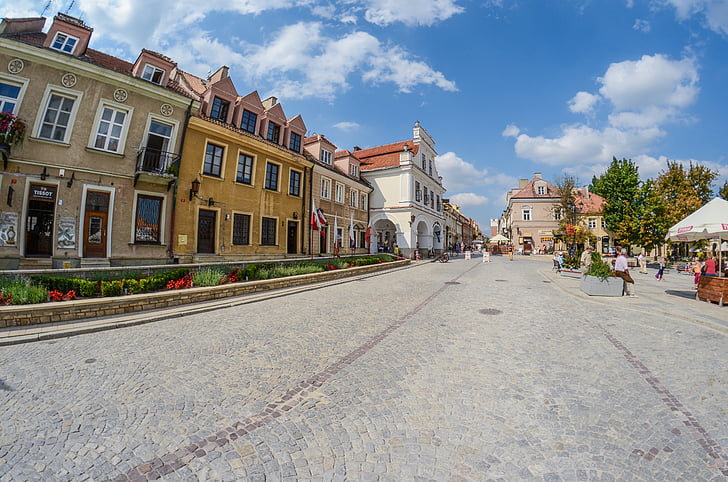 Sandomierz, Polen, gamla stan, marknaden, sevärdheter, turism, Street