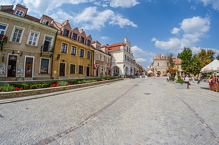 sandomierz, poland, the old town, the market, monuments, tourism, street