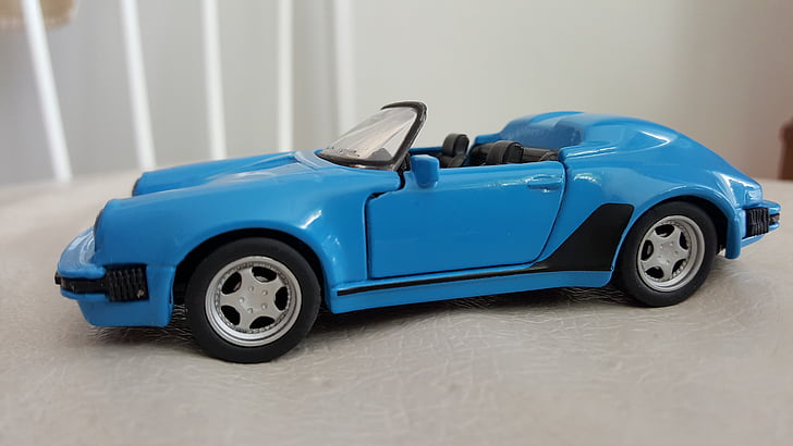Porsche, mavi, oyuncak, makine