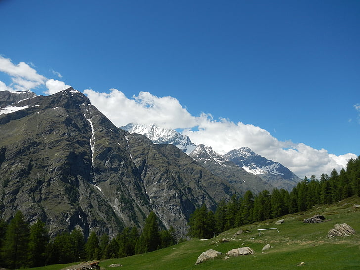 Gunung, Swiss, pemandangan, pemandangan, apls