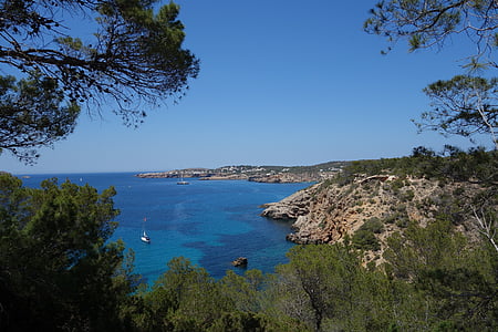 Ibiza, solen, havet, sommar, Balearerna, Spanien, stranden