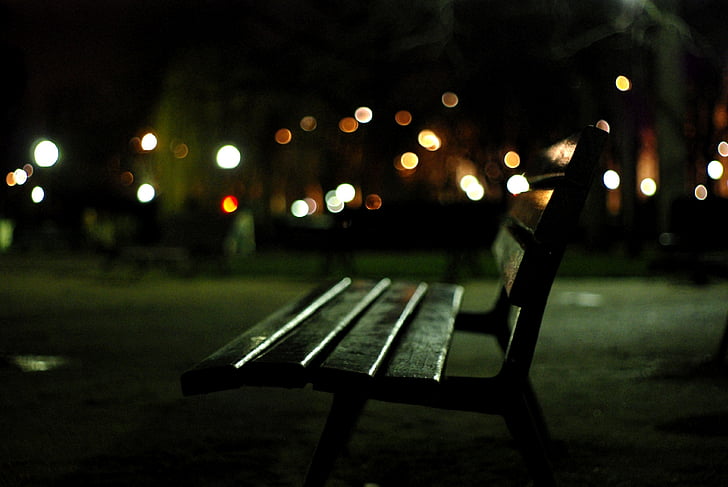 bench, night, city, outdoors, tree, nature, park - Man Made Space
