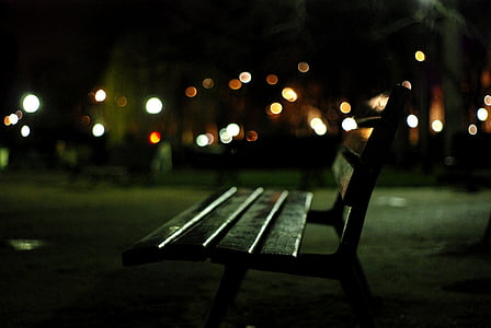 bench, night, city, outdoors, tree, nature, park - Man Made Space