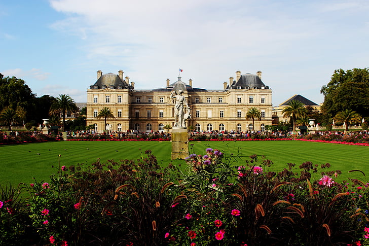 ngoại thất, Sân vườn, đầy màu sắc, màu xanh lá cây, Luxembourg, Pháp, Paris