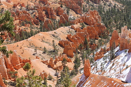 Bryce canyon, Bergen, rood, nationale, Park