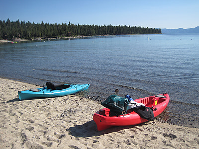 lake tahoe, meeks bay, kayak, california, beach, adventure, summer
