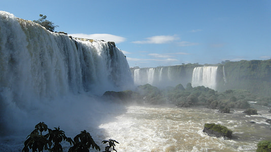 foz do iguaçu, iguaçu, waterfall, water, cases, spray, wild
