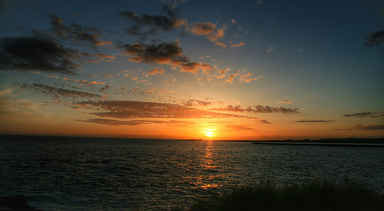naplemente, Hawaii, a Kauai, utazás, Beach, tenger, tengeri tájkép