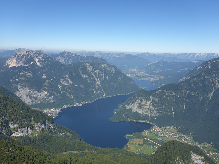 søen, bjerge, Sky, landskab, skov, vision, Østrig