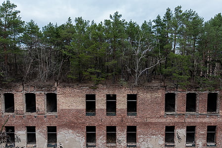 Beelitz, les sanatoriums, Ruin, inhabitée, toit vert
