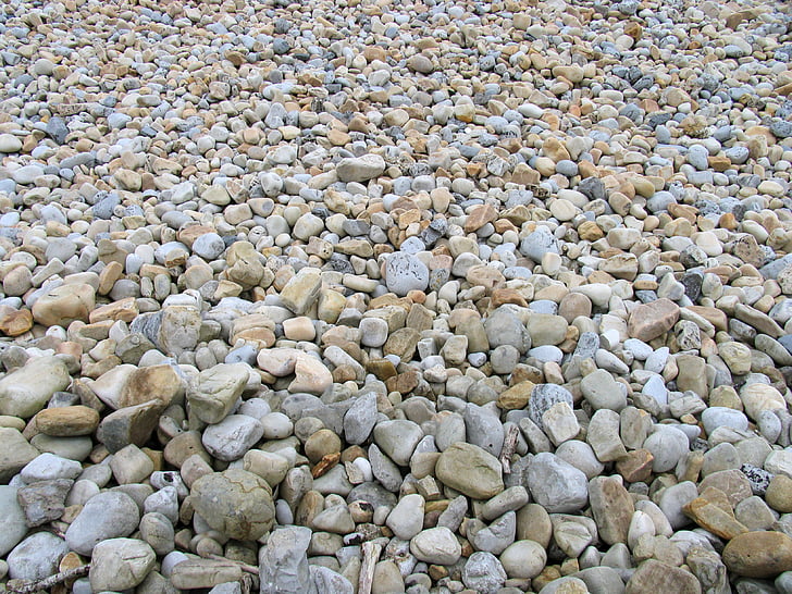 pedras, Praia de cascalho, pedregulhos, Empedrado